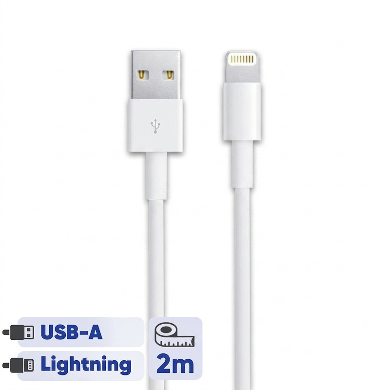 کابل USB به لایتنینگ اپل مدل MD819 طول 2 متر
