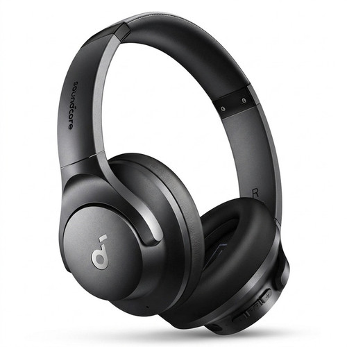 هدفون بلوتوثی انکر مدل Soundcore Q20i با نویز کنسلینگ فعال (ANC)، درگاه شارژ USB Type-C، دارای 2 میکروفون داخلی و 2 میکروفون خارجی، پشتیبانی از صدای Hi-Res از طریق کابل AUX