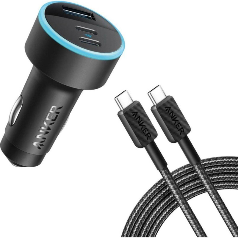 شارژر فندکی 67 وات سه پورت انکر مدل A2736H11 به همراه کابل usb c
