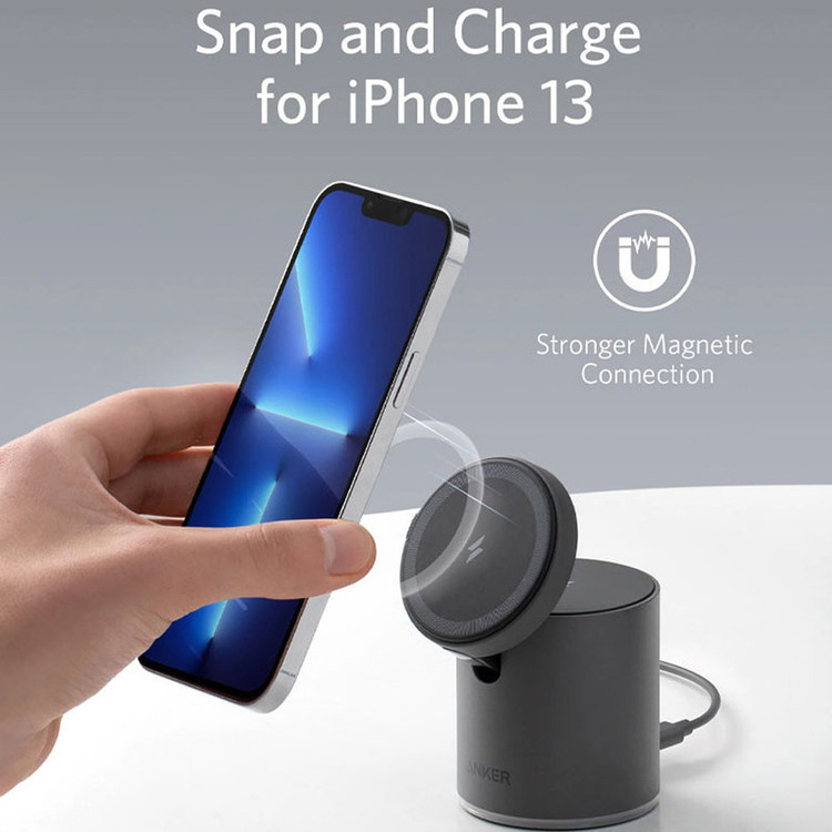 شارژر بیسیم 7.5 وات انکر مدل B2568 به همراه شارژر دیواری 20 وات انکر و کابل USB-C به USB-C