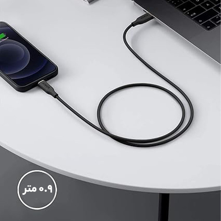 کابل تبدیل USB-C به لایتنینگ انکر مدل Power Line III Flow A8662 طول 0.9 متر