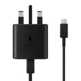 شارژر دیواری 45 وات سامسونگ مدل EP-T4511، اتصال سه پین، درگاه خروجی USB-C، به همراه کابل USB-C، دارای قابلیت شارژ سریع، تکنولوژی شارژ PD 3.0