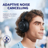 هدفون بلوتوثی برند انکر مدل Soundcore Space Q45 A3040 با نویز کنسلینگ فعال (ANC)، درگاه شارژ USB Type-C، پشتیبانی از شارژ سریع، دارای فناوری نویز کنسلینگ هوشمند سهحالته، مقاوم در برابر رطوبت و عرق