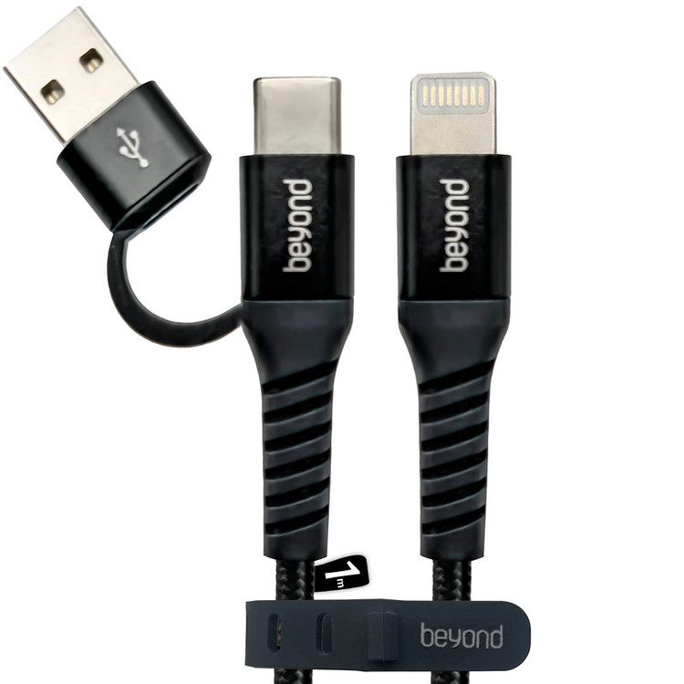 کابل تبدیل USB-C / USB به لایتنینگ بیاند مدل BCUL-551KF CHARGE DATA طول 1 متر
