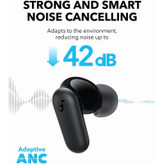 هدفون بلوتوثی انکر مدل Soundcore P30i با نویز کنسلینگ فعال (ANC)، درگاه شارژ USB Type-C، دارای 4 میکروفون با فناوری هوش مصنوعی، مجهز به دکمه لمسی و نشانگر LED مقاوم در برابر رطوبت و گردوغبار