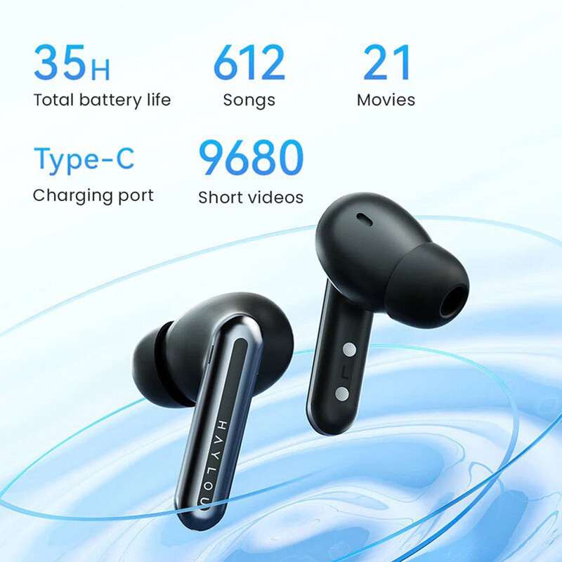 هدفون بلوتوثی هایلو مدل Mori Plus با نویز کنسلینگ فعال، 3 میکروفون در هر گوشی، فناوری Anti-wind Noise، فرمان لمسی و مقاوم در برابر رطوبت و عرق